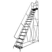 Escabeaux roulants &agrave; dessus profond, 15 marches, Largeur de la marche 24", Hauteur de la plateforme 150", Acier Oxymax Inc