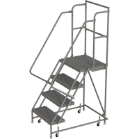 Deep Top Step Rolling Ladder, 4 Steps, 16" Step Width, 40" Platform Height, Steel VC764 | Oxymax Inc
