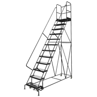 Deep Top Step Rolling Ladder, 7 Steps, 16" Step Width, 70" Platform Height, Steel VC770 | Oxymax Inc