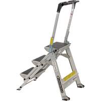 Tilt & Roll Step Stool Ladder, 3 Steps, 34" x 22" x 50.75" High VD439 | Oxymax Inc