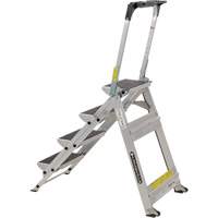 Tilt & Roll Step Stool Ladder, 4 Steps, 44.25" x 22.13" x 59" High VD440 | Oxymax Inc