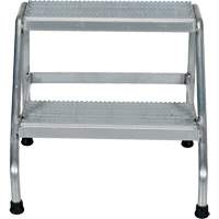 Aluminum Step Stand, 2 Step(s), 22-13/16" W x 24-9/16" L x 20" H, 500 lbs. Capacity VD457 | Oxymax Inc
