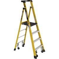 Heavy-Duty Rolling Podium Ladder, 3 Steps, 27-3/5" Step Width, 48" Platform Height, Fibreglass VD476 | Oxymax Inc