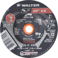 Double-X Depressed Centre Grinding Wheel, 4-1/2" x 1/4", 5/8"-11 Arbor, Type 27S Oxymax Inc