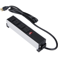 Indoor Brushed Aluminum Power Bar, 4 Outlet(s), 6' Oxymax Inc