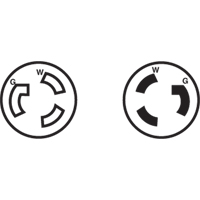 Prise mise &agrave; la terre verrouillable &agrave; deux bornes et trois fils, Nylon, 15 A, 250 V, L6-15P Oxymax Inc