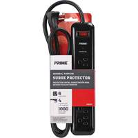 Protecteurs de surtension, 6 Prises, 1000 J, 1875, Cordon 4' Oxymax Inc