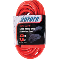Vinyl Extension Cord, Outdoor, SJTW, 12/3 AWG, 15 A, 3 Outlet(s), 25' Oxymax Inc