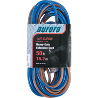 TPE-Rubber Extension Cord With Light Indicator, All-Weather, SJEOW, 14/3 AWG, 15 A, 50' Oxymax Inc