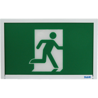 Running Man Exit Sign, LED, Battery Operated, 12" L x 7 1/2" W, Pictogram XE662 | Oxymax Inc