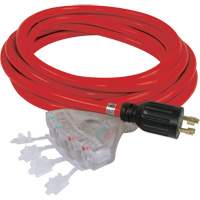 Generator Extension Cord with Quad Tap, STW, 10 AWG, 20 A, 4 Outlet(s), 25' Oxymax Inc