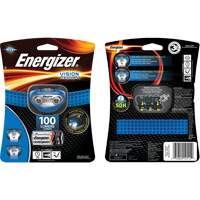 Vision Headlamp, LED, 100 Lumens, 10 Hrs. Run Time, AAA Batteries Oxymax Inc