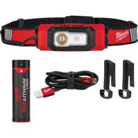 Beacon USB Hard Hat Light, LED, 600 Lumens, 2 Hrs. Run Time, Rechargeable Batteries Oxymax Inc