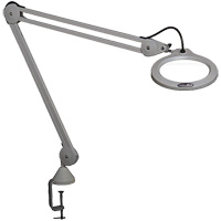 Lampe grossissante, Dioptrie 5, Ampoule DEL, Bras de 45", Pinces serre-joints, Gris Oxymax Inc