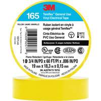 Temflex™ General Use Vinyl Electrical Tape 165, 19 mm (3/4") x 18 M (60'), Yellow, 6 mils XI869 | Oxymax Inc
