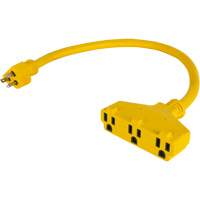 Adaptateur de rallonge d'alimentation, Ext&eacute;rieur, STOW, AWG 12/3, 15 A, 3 prise(s), 2' Oxymax Inc
