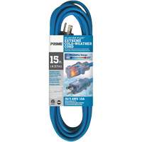 Glacier Flex&reg; Extreme Cold Weather Extension Cord, Outdoor, SJTW, 16/3 AWG, 13 A, 15' Oxymax Inc