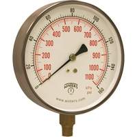 Contractor Pressure Gauge, 4-1/2" , 0 - 160 psi, Bottom Mount, Analogue YB901 | Oxymax Inc
